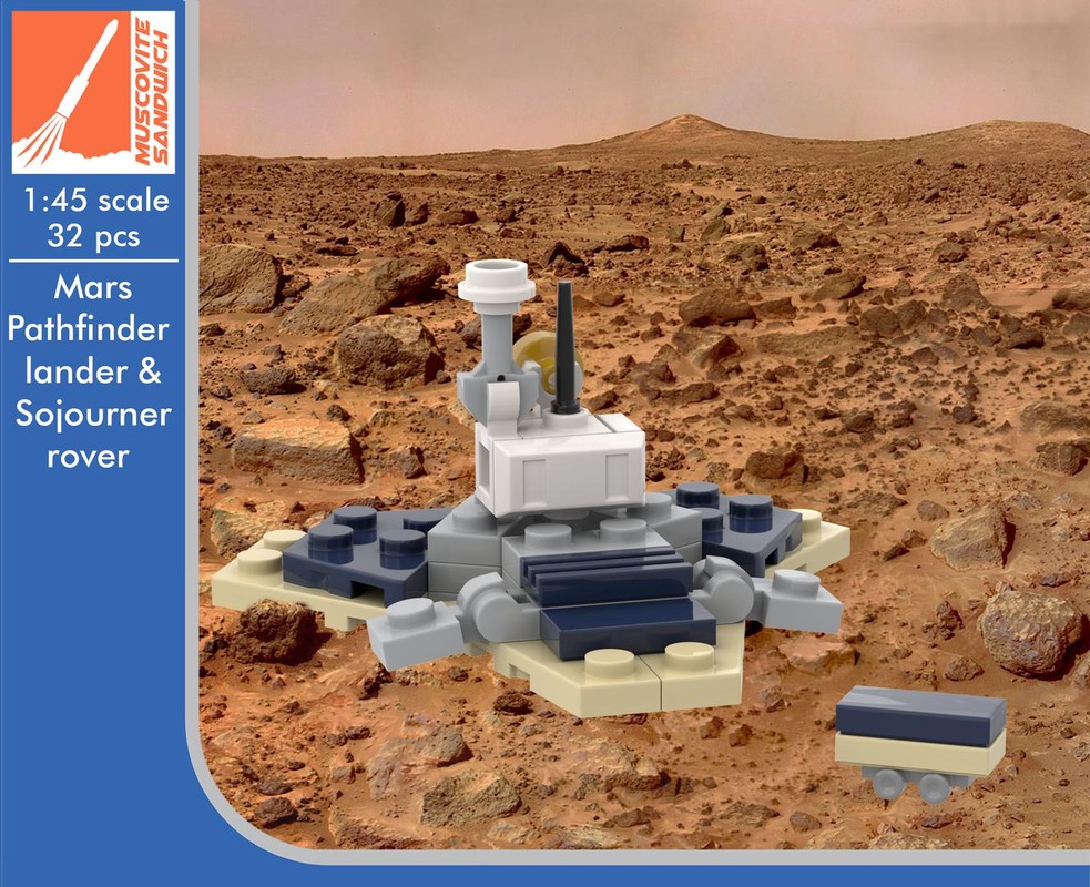 Lego Pathfinder lander and Sojurner Rover [Minifig/ 1:45 scale]