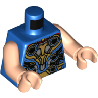 Lego Torso Armor, Gold, Silver, and Black Panels and Circles Print, Light Nougat Arms and Hands