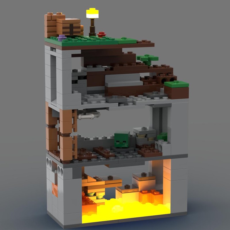 Lego 2D Minecraft Cave