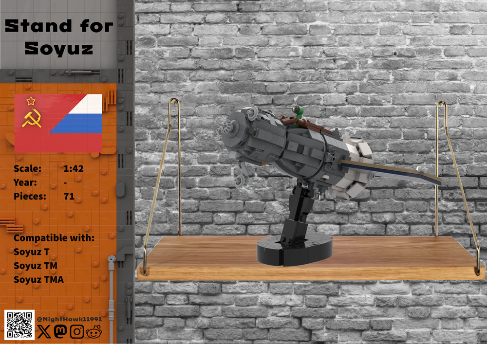 Lego Stand for Soyuz T/TM/TMA (1:42 Minifig Scale)