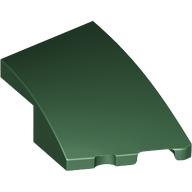Lego Brick Wedged, Curved 3 x 2 with Stud Notch Right / Dark Green