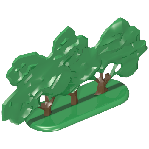 Lego Plant, Tree Flat Bush painted with solid base / Green