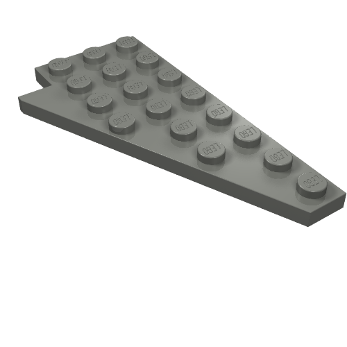 Lego Wedge Plate 8 x 4 Wing Right with Stud Notch / Dark Bluish Gray