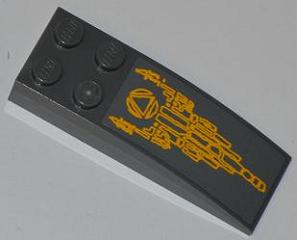 Lego Slope, Curved 6 x 2 with Atlantis Logo and Stones Pattern (Sticker) - Set 8078