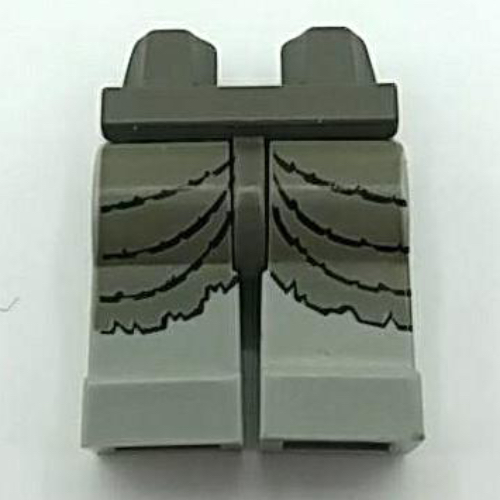 Lego Hips and Light Gray Legs with Studios Dark Gray Mummy Wrapping Print