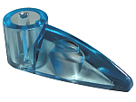 Lego Bionicle 1 x 3 Tooth with Axle Hole (Bohrok Eye) / Trans-Medium Blue