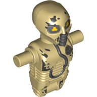 Lego Torso/Head Mechanical, 2-1B Medical Droid Busts, Scrapes / Tan