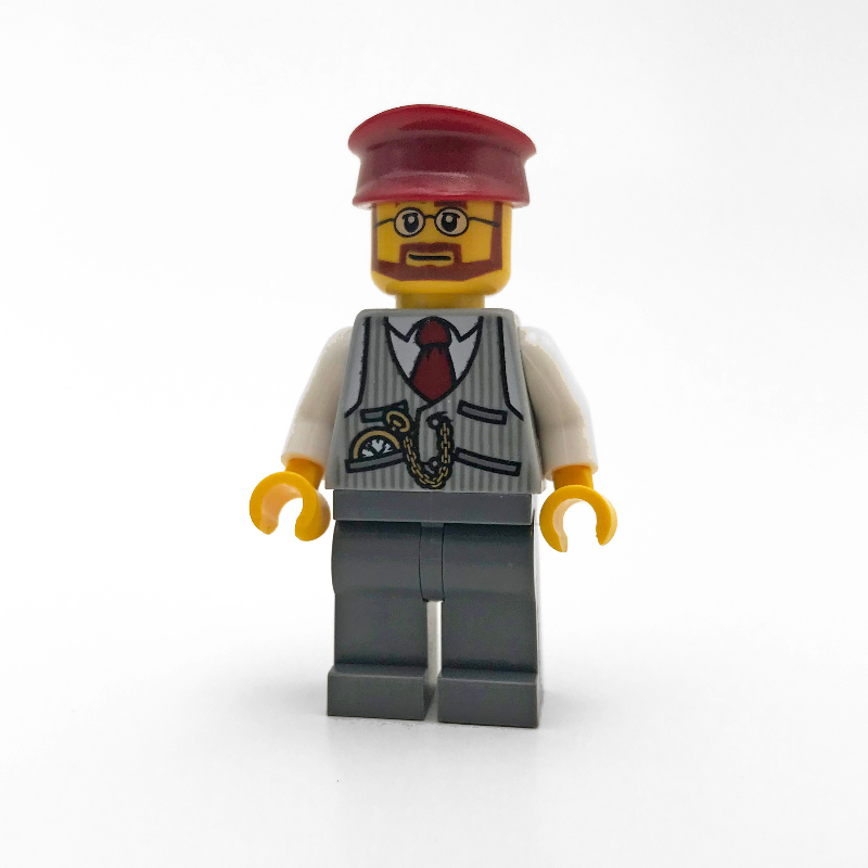 Lego Christmas Train Driver with Dark Red Hat