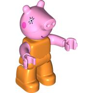 Lego Duplo Figure, Pig with Dark Pink Cheeks, Eyelashes Print