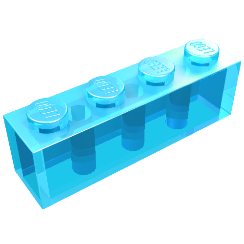 Lego Brick 1 x 4 / Trans-Light Blue