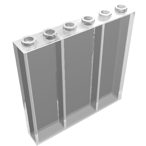 Lego Brick 1 x 6 x 5 / Trans-Clear