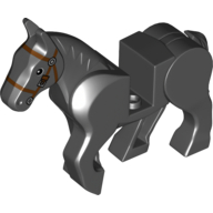 Lego Animal, Horse, Moveable Legs with Dark Brown Bridle Print