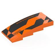 Lego Brick Curved 4 x 8 x 1 2/3 No Studs with Black Shapes, 'NEVER STOP RACING 2026' Print
