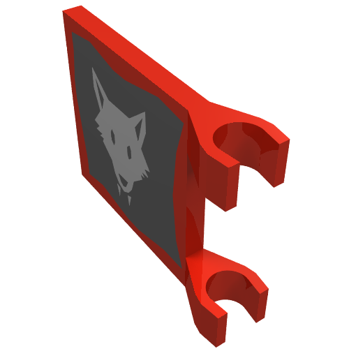 Lego Flag 2 x 2 Square with Wolfpack Print