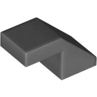 Lego Brick Sloped 45° 2 x 1 with 2/3 Inverted Cutout and no stud / Dark Bluish Gray