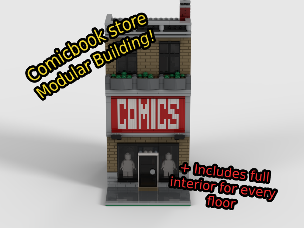 Lego Modular Comicbook Store with interior