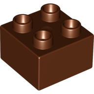 Lego Duplo Brick 2 x 2 / Reddish Brown