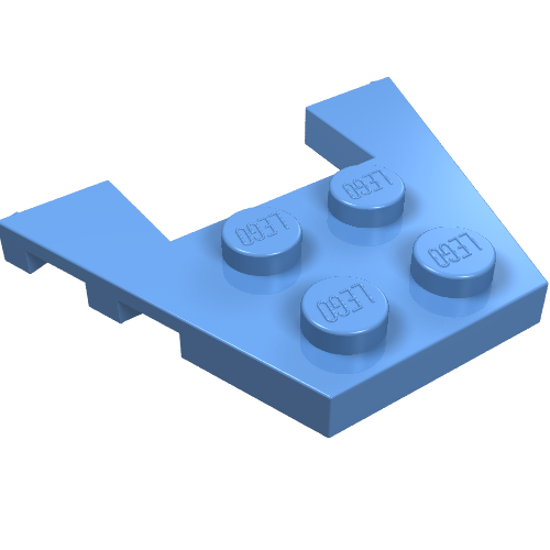 Lego Wedge Plate 3 x 4 with Stud Notches / Medium Blue