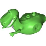 Lego Animal Body Part, Dinosaur, 'Rex' Body with White Chest, White Teeth print / Bright Green
