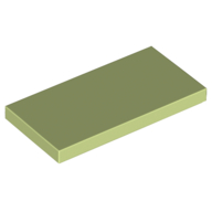 Lego Tile 2 x 4 with Groove / Yellowish Green