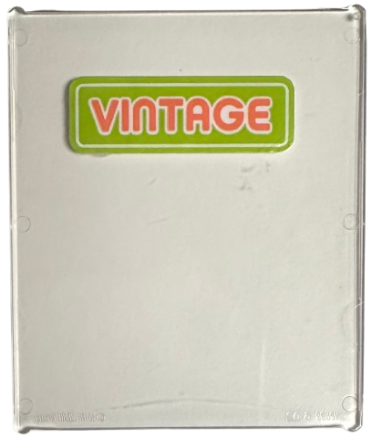 Lego Glass for Window 1 x 6 x 6 Flat Front with Lime Green Sign with Coral 'VINTAGE' Pattern (Sticker) - Set 42614 / Trans-Clear