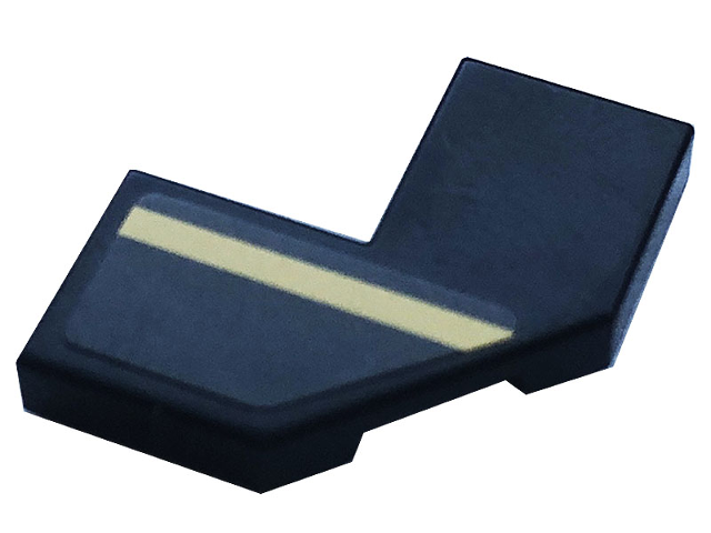 Lego Tile, Modified Facet 2 x 2 with Gold Stripe Straight Pattern Model Left Side (Sticker) - Set 76899