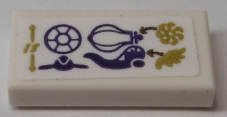 Lego Tile 1 x 2 with Airas Airship Balloon, Wing and Symbols Pattern (Sticker) - Set 41184