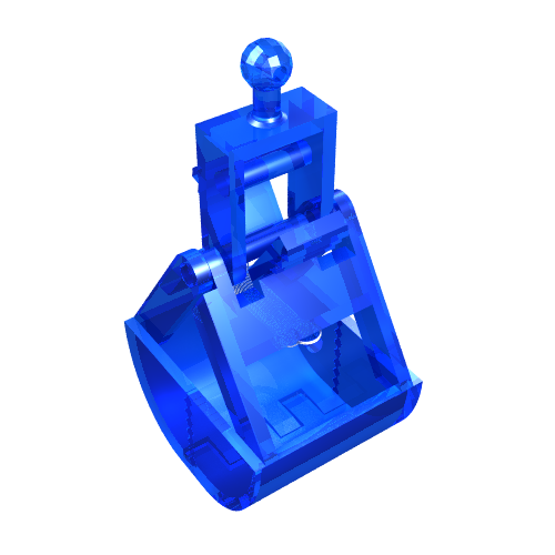 Lego Crane Bucket [Complete Assembly] / Trans-Dark Blue