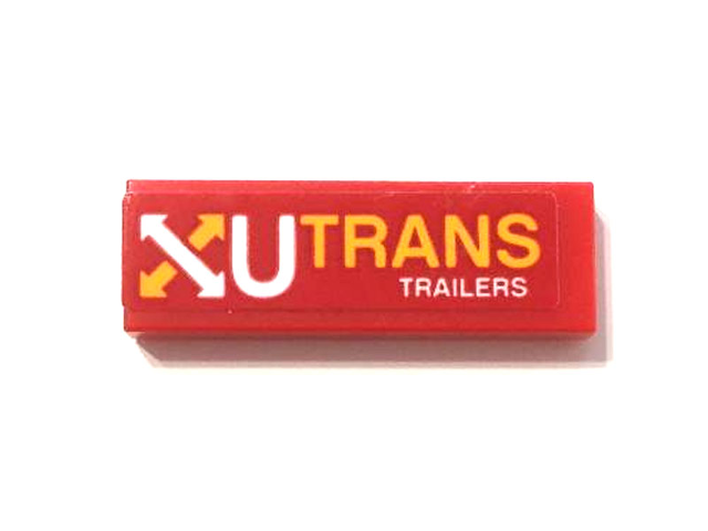 Lego Tile 1 x 3 with 'UTRANS TRAILERS' Pattern (Sticker) - Set 60145