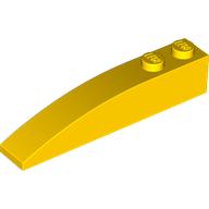 Lego Brick Wedged, Curved 6 x 2 Right, Smooth Inner Walls / Yellow