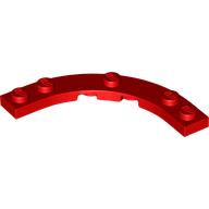 Lego Plate Round Corner 5 x 5 with 4 x 4 Round Cutout / Red