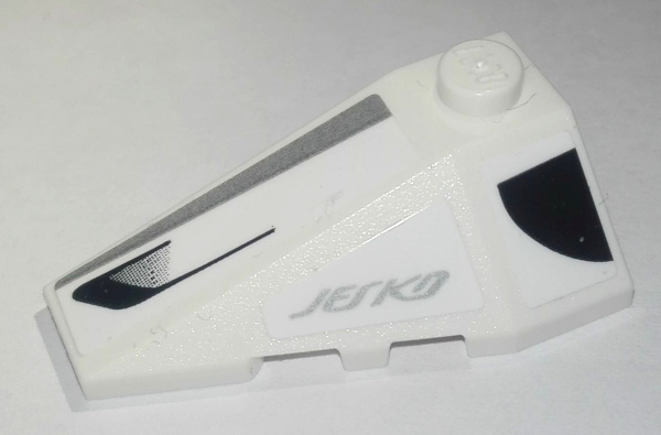 Lego Wedge 4 x 2 Triple Left with Air Vents and 'JESKO' Pattern (Stickers) - Set 76900 / White