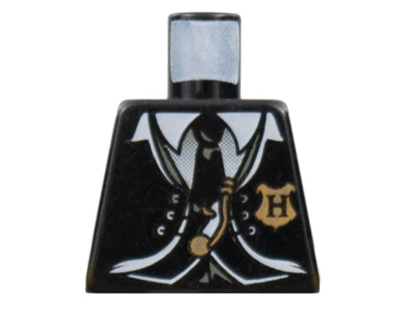 Lego Torso Harry Potter Suit and Tie with Hogwarts Shield Pattern / Black