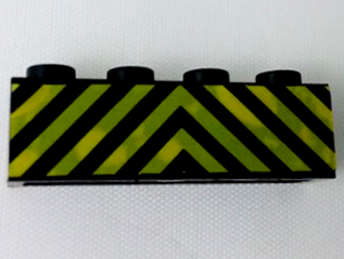 Lego Brick 1 x 4 with Black and Yellow Danger Stripes Pattern (Sticker) - Sets 7720 / 7760