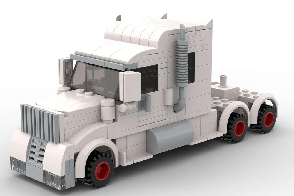Lego White High roof american truck