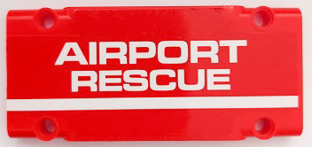 Lego Technic, Panel Plate 5 x 11 x 1 with White 'AIRPORT RESCUE' and Stripe Pattern (Sticker) - Set 42068