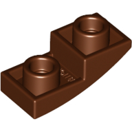 Lego Brick Curved Inverted 2 x 1 / Reddish Brown