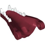 Lego Creature Body Part, Dragon Head Lower Jaw with White Teeth Print / Dark Red