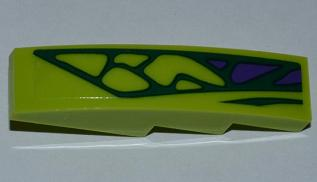 Lego Slope, Curved 4 x 1 with 5 Green Scales and 3 Purple Scales Pattern Model Left (Sticker) - Set 9455