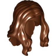 Lego Hair Long Wavy with Centre Part / Reddish Brown