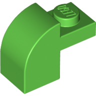 Lego Brick Curved 1 x 2 x 1 1/3 with Curved Top / Bright Green