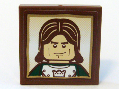 Lego Tile 2 x 2 with Castle Soldier Portrait Pattern (Sticker) - Set 10193
