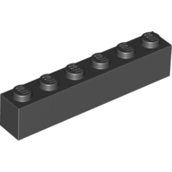Lego Brick 1 x 6 / Black