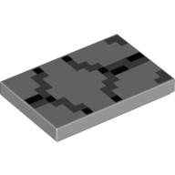 Lego Tile 2 x 3 with Pixelated Dark Bluish Gray and Black Squares Print