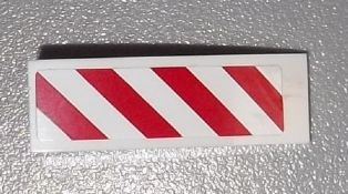 Lego Slope, Curved 3 x 1 with Red and White Danger Stripes Pattern Model Right Side (Sticker) - Set 60003