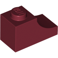 Lego Brick Curved 2 x 1 with Inverted Cutout / Dark Red