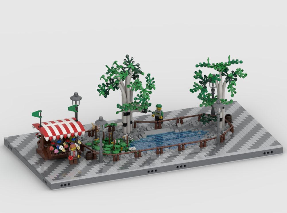 Lego Small park with pond