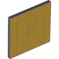 Lego Road Sign Clip-on 2 x 2 Square With Gold Diamond Print
