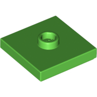 Lego Plate Special 2 x 2 with Groove and Center Stud (Jumper) / Bright Green