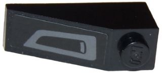 Lego Slope 33 3 x 1 with Front Grille / Bumper / Air Intake Pattern Model Right Side (Sticker) - Set 75875 / Black